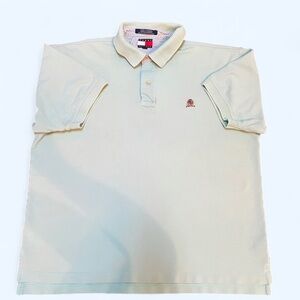 Y2K Tommy Hilfiger Mint Green Polo Shirt Men’s Size Large Embroidered Logo VNTG